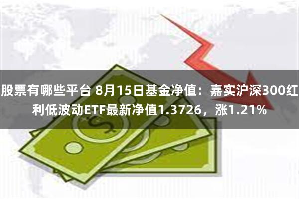 股票有哪些平台 8月15日基金净值：嘉实沪深300红利低波动ETF最新净值1.3726，涨1.21%