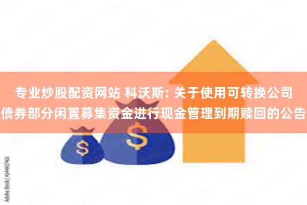 专业炒股配资网站 科沃斯: 关于使用可转换公司债券部分闲置募集资金进行现金管理到期赎回的公告