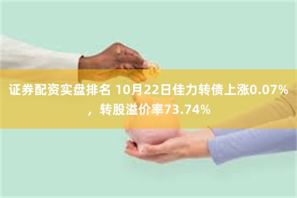 证券配资实盘排名 10月22日佳力转债上涨0.07%，转股溢价率73.74%