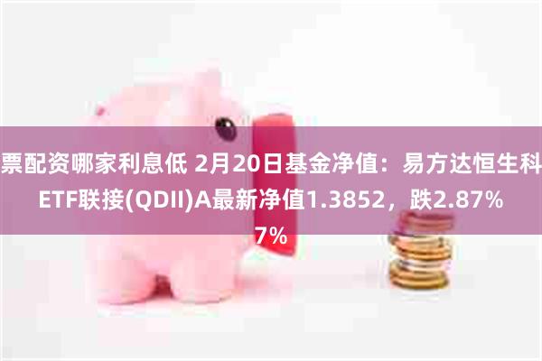 股票配资哪家利息低 2月20日基金净值：易方达恒生科技ETF联接(QDII)A最新净值1.3852，跌2.87%